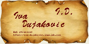 Iva Dujaković vizit kartica